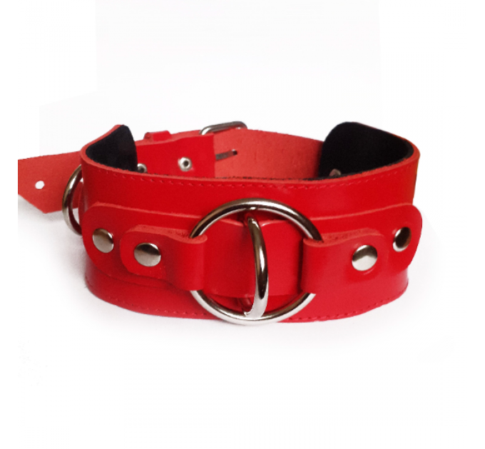 Collar BDSM Ring chocker, leather collar , 2 Ring